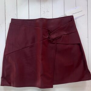 Commense Burgundy Mini Skirt